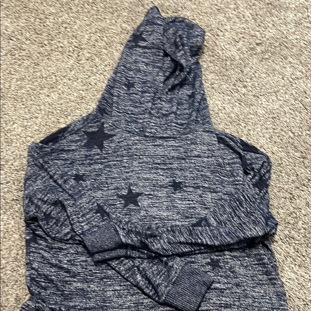 Gray Star Pattern Hoodie